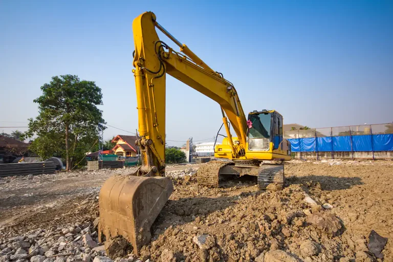 Excavator on construction site